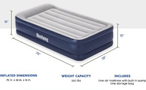 Bestway Tritech Airbed Inflatable Mattress with Built in Fast Inflation Air Pump