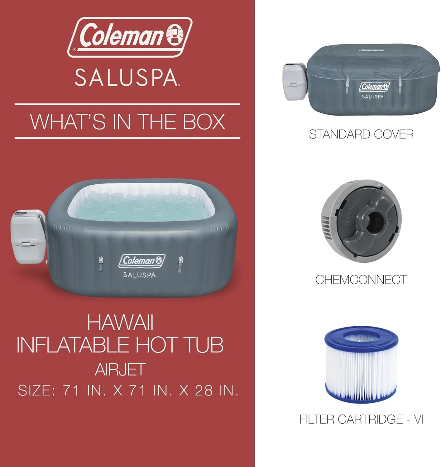 Coleman SaluSpa AirJet 4–6 Person Inflatable Outdoor Spa