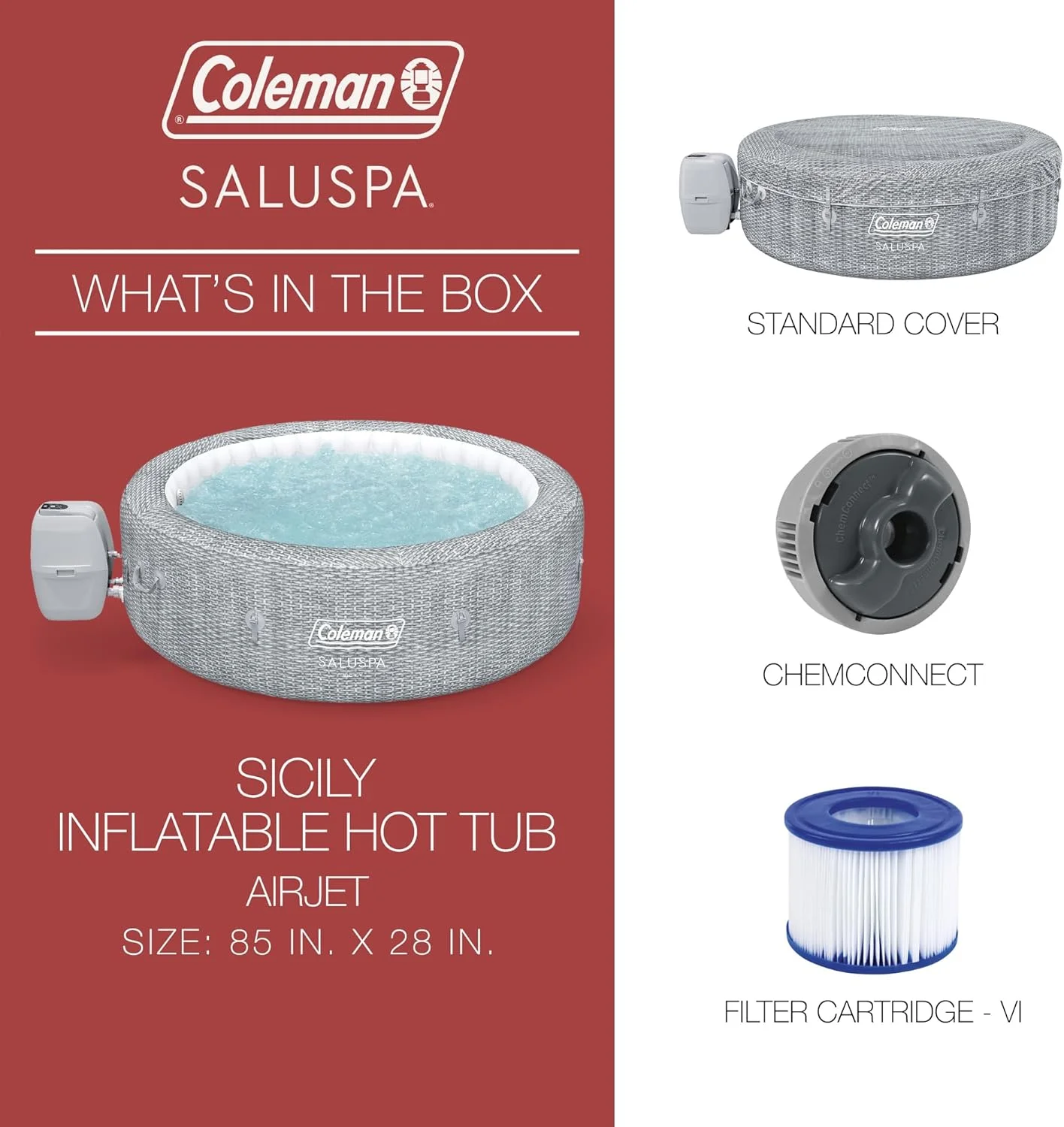 Coleman Napa SaluSpa 2-7 Person Inflatable Round Outdoor Hot Tub Spa