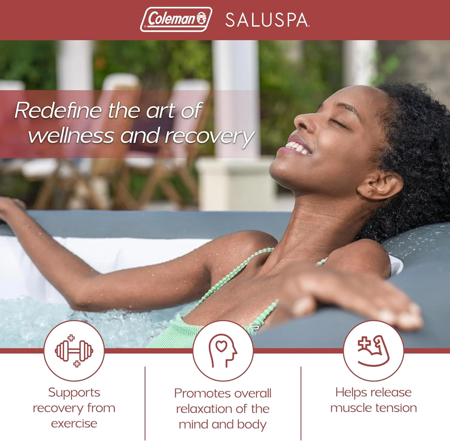 Coleman Napa SaluSpa 2-7 Person Inflatable Round Outdoor Hot Tub Spa