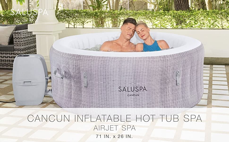 Bestway Cancun SaluSpa 4 Person Inflatable Round Outdoor Hot Tub