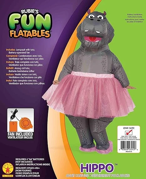 Rubies Hippo Inflatable Costume for Adults – Unisex One Size
