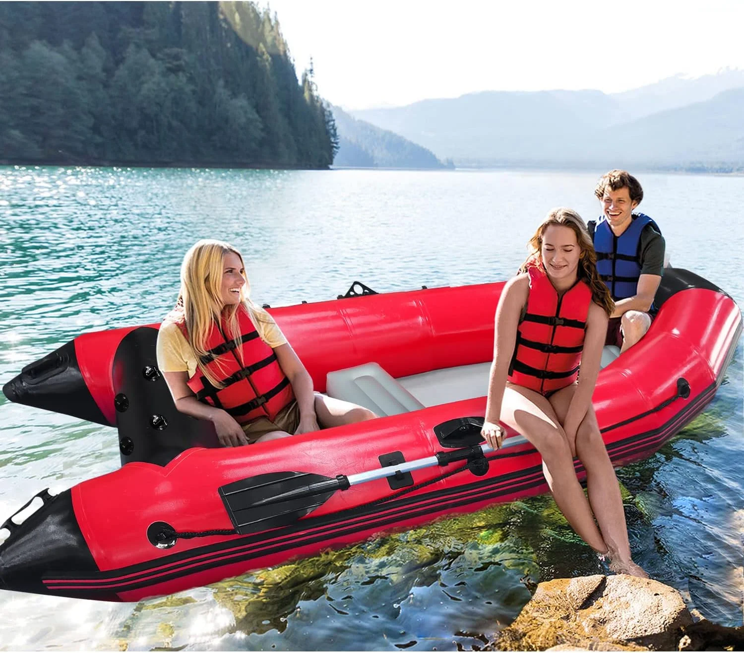 Inflatable 3 Person Fishing Kayak Raft Sport Boat | 10 ft