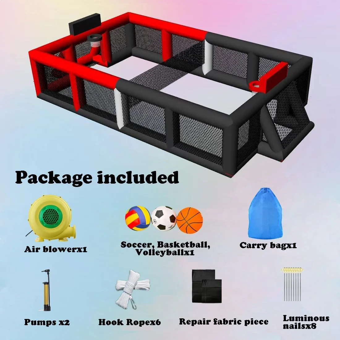 Inflatable Multi-Sports Court for Soccer, Basketball