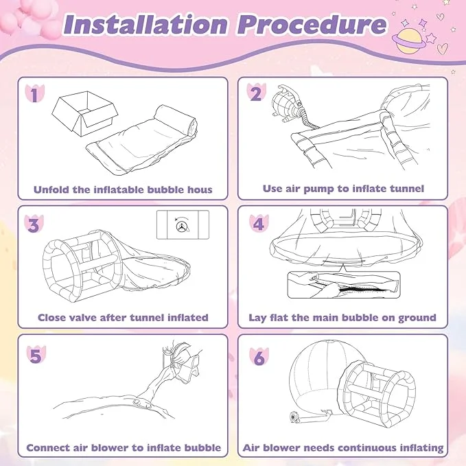Clear Bubble House Dome with Blower Tunnel for Kids | 10FT