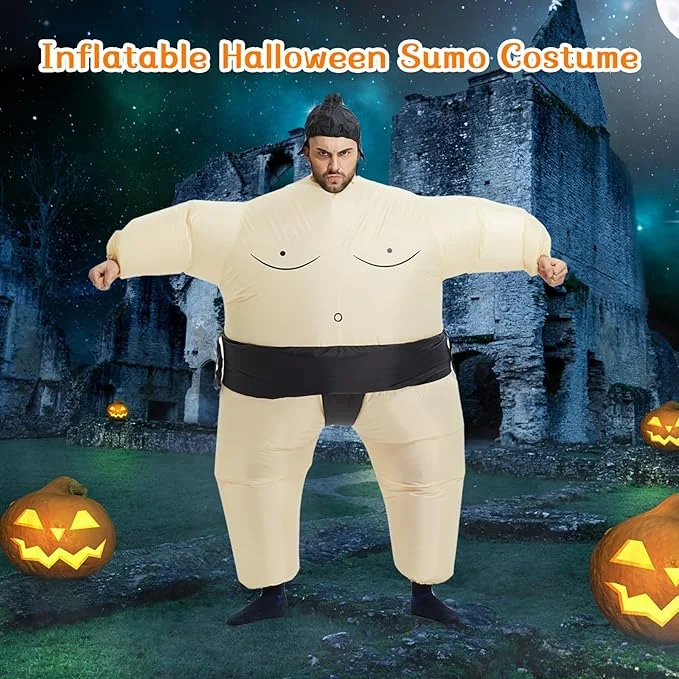 TOLOCO Sumo Wrestler Inflatable Costume – Adult Blow-Up Halloween Outfit