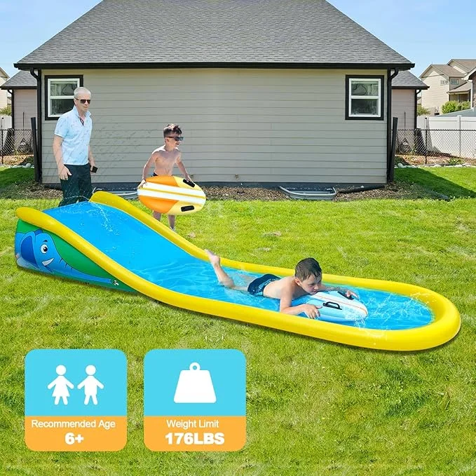 Inflatable Water Slide with Sprinkler Surf Riders | 15FT