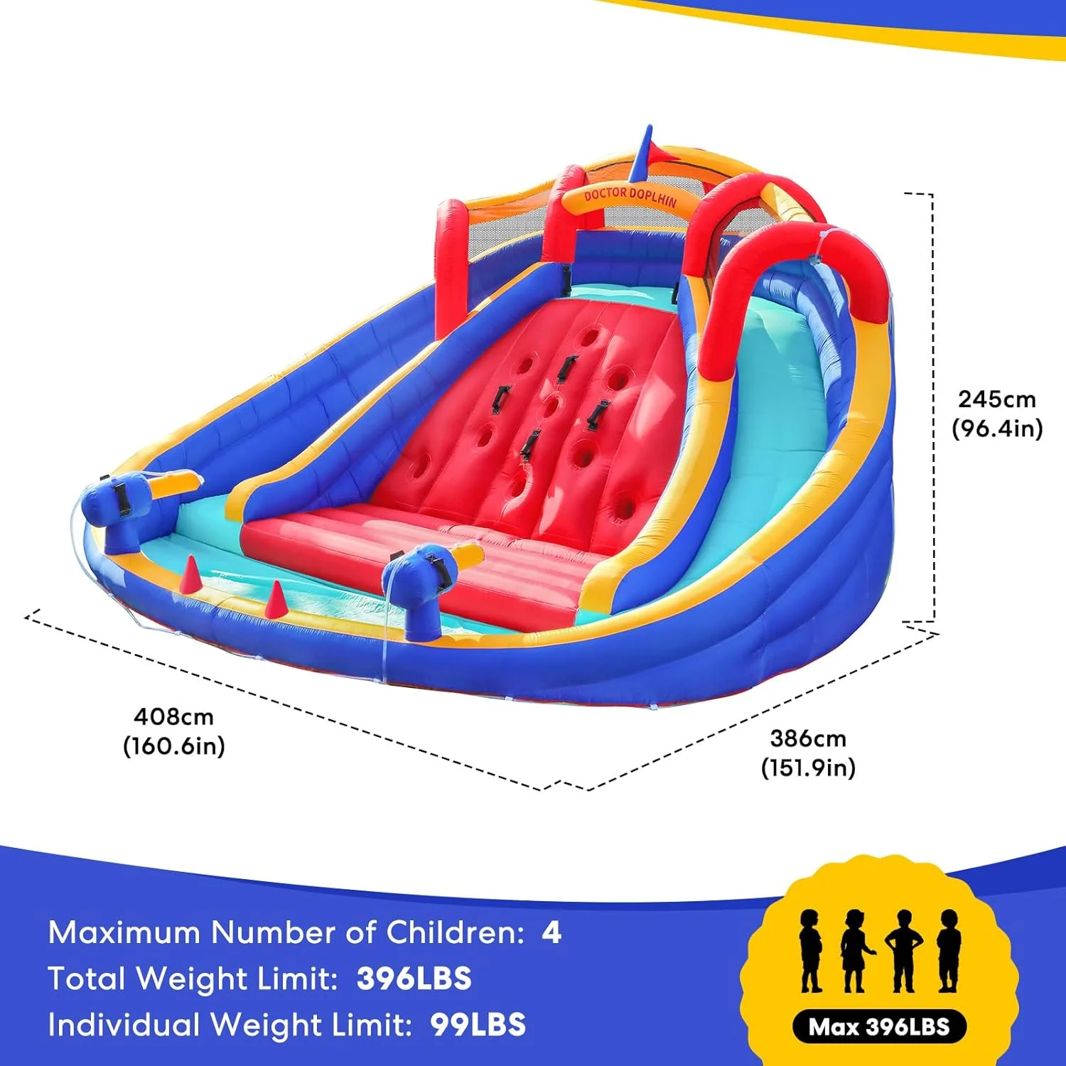 Inflatable Water Double Slides Park : Bounce House for Kids
