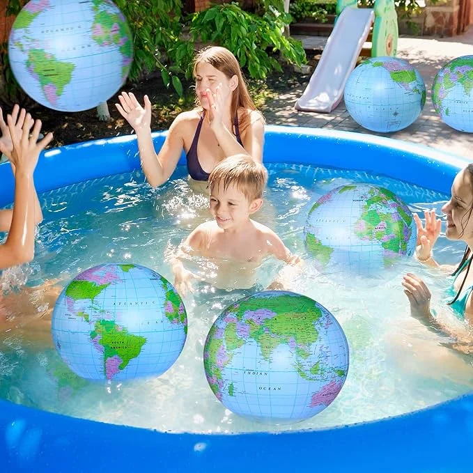 Inflatable World Globe Beach Balls Set | Sotiff 24-Pack 16″