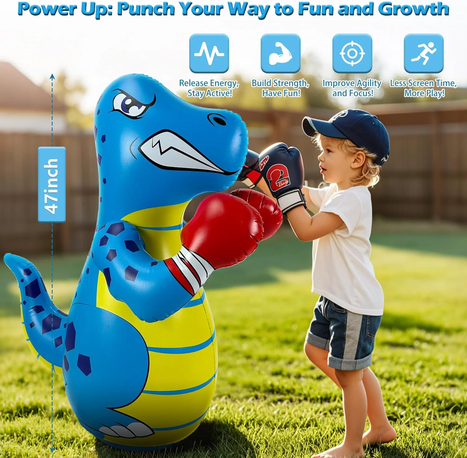 Inflatable Dinosaur Punching Bag – Fun Toy for Ages 3-8