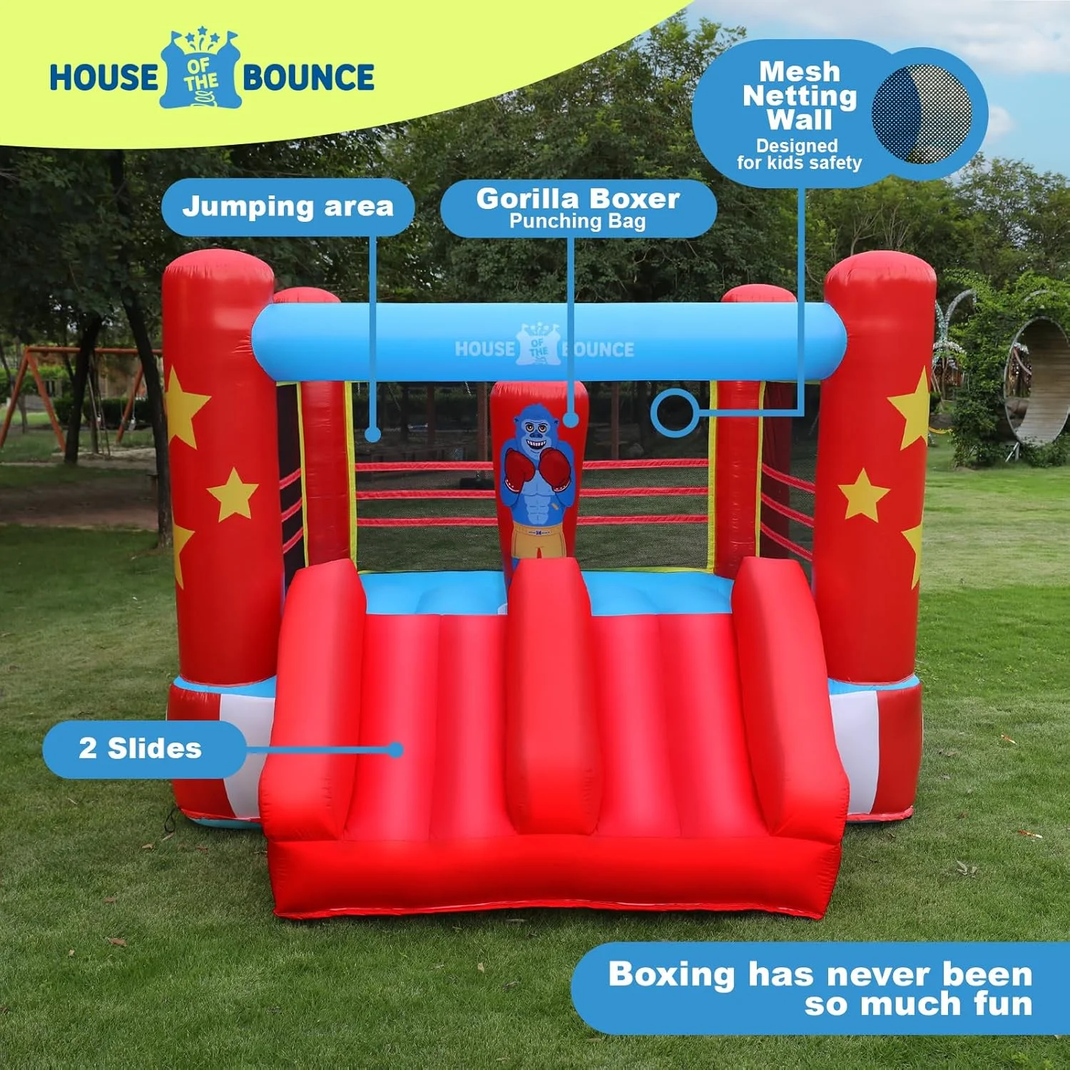 Kids Boxing Ring Bounce House – Inflatable Play Castle