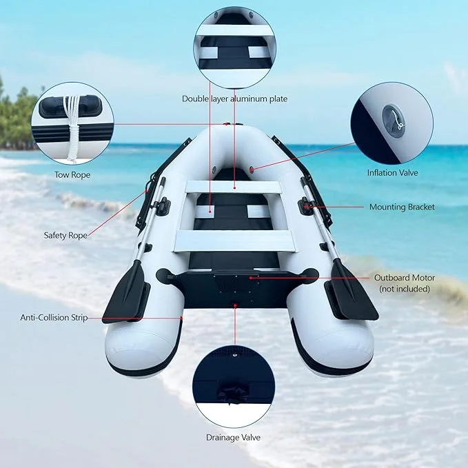 Inflatable Boat for 2-3 People | Portable Raft Design 10FT