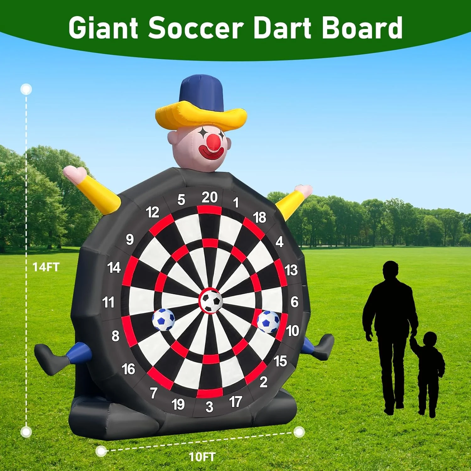 Inflatable Giant Soccer Darts with Pump and Blower | 14ft