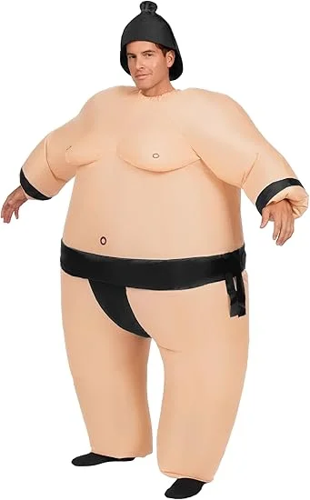 Spooktacular Creations Sumo Inflatable Costume for Adults – Funny Blow-Up Suit