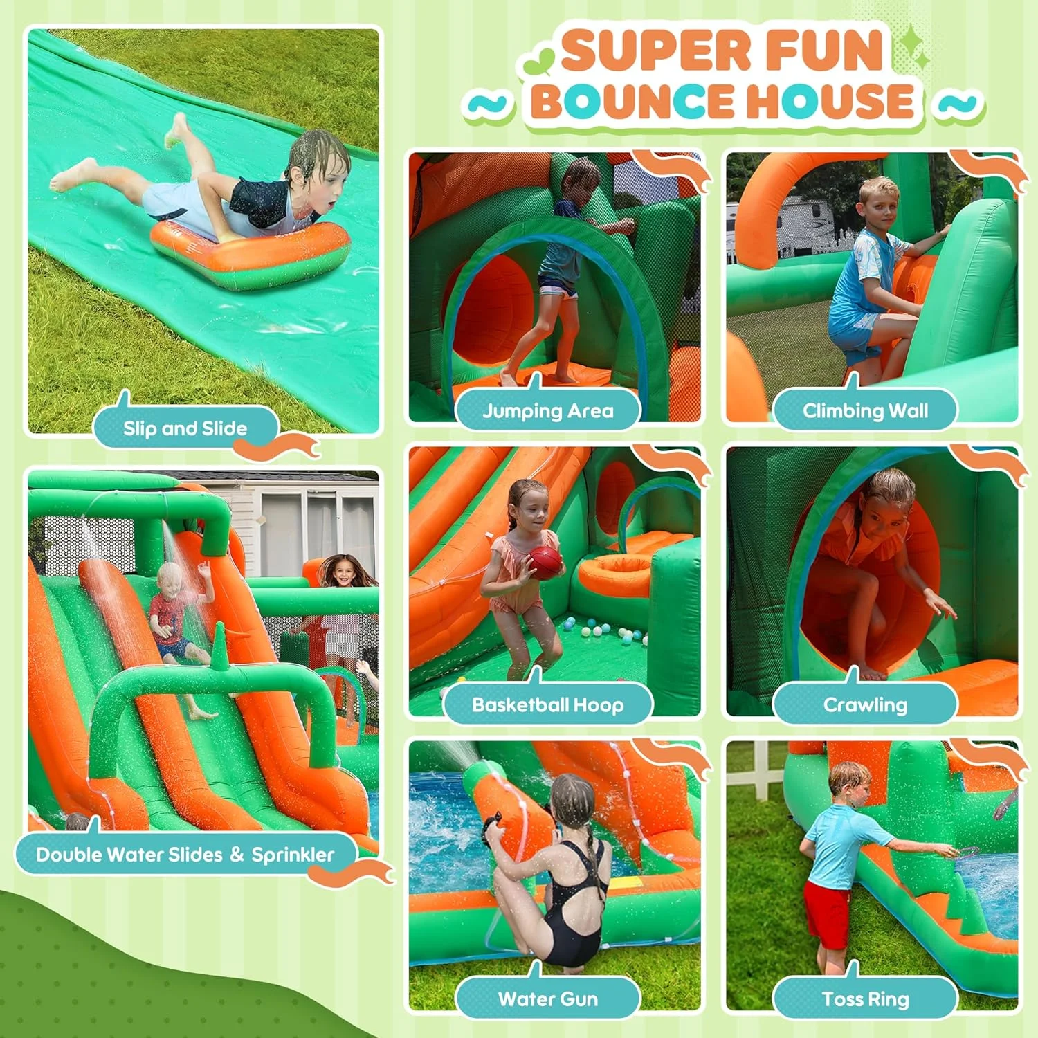 Inflatable Water Park for Kids: Waterslide Bounce House