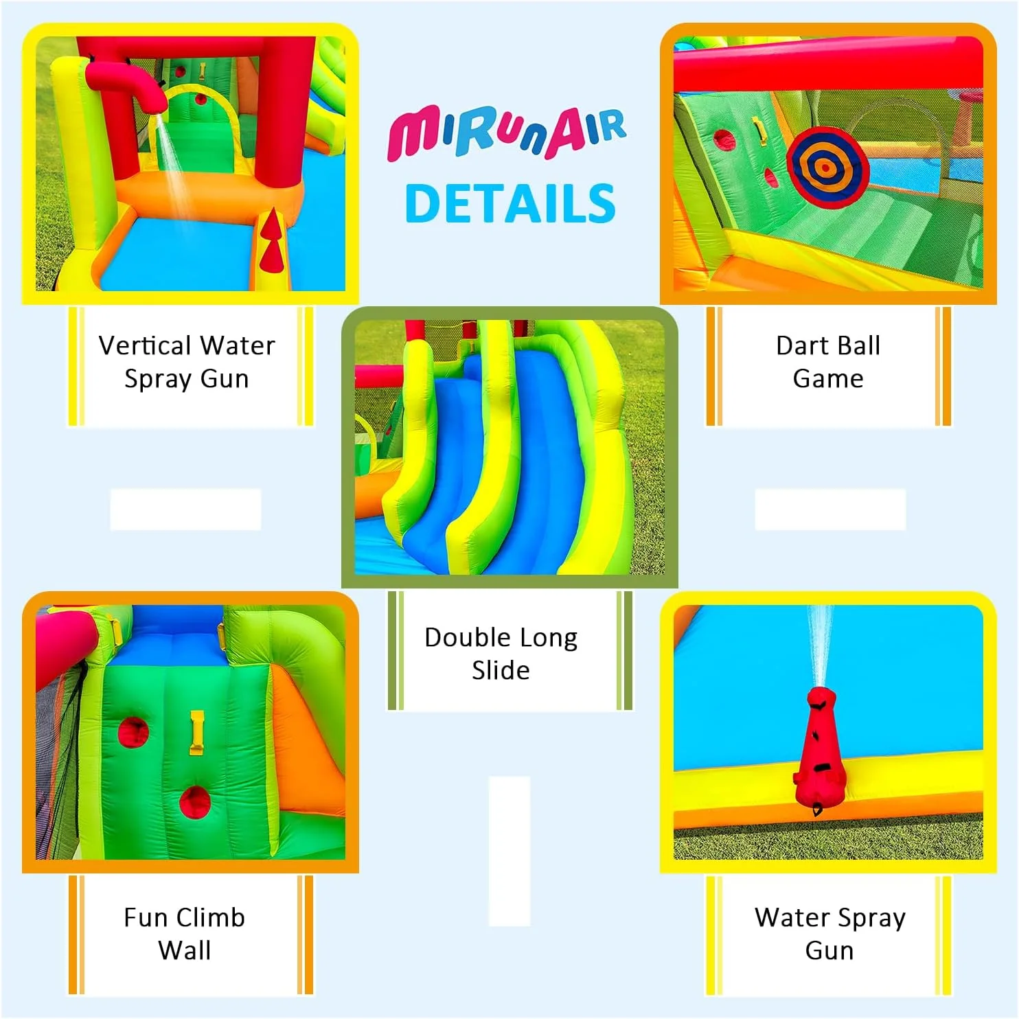 Water Slide Bounce House Park with Blower and Splash Pool