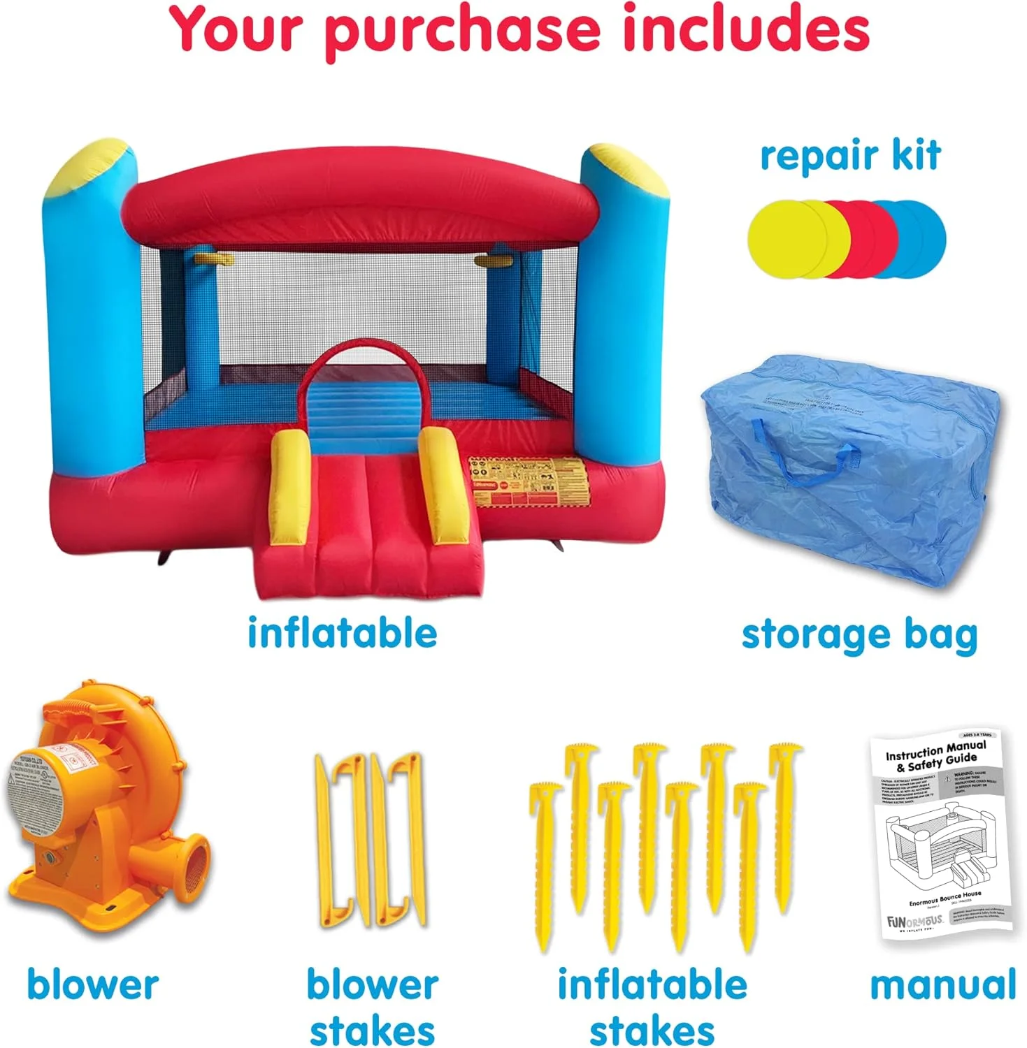 Funormous Giant Bounce House – Inflatable Castle with Hoops