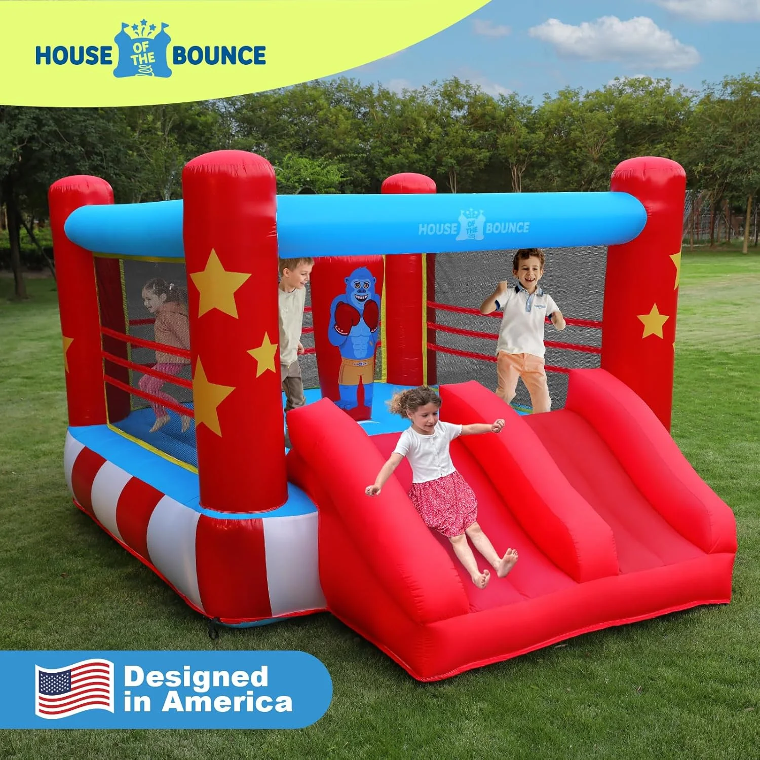 Kids Boxing Ring Bounce House – Inflatable Play Castle