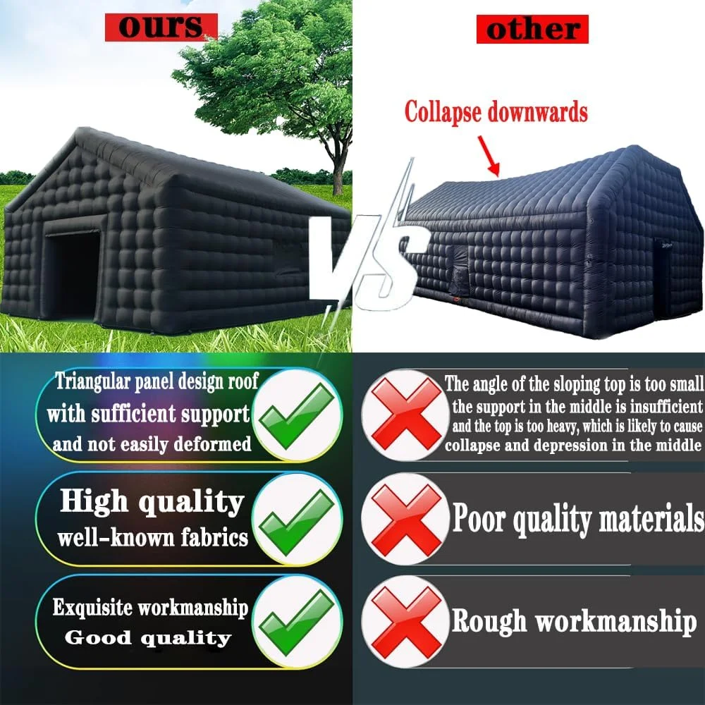 Black Inflatable Nightclub Tent – 950W | 20×16.5x13Ft