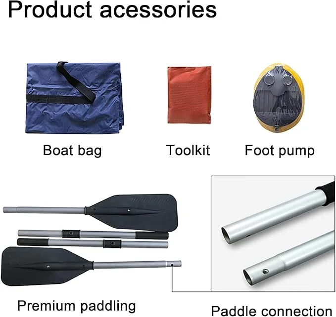 Inflatable Boat for 2-3 People | Portable Raft Design 10FT