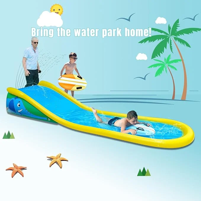 Inflatable Water Slide with Sprinkler Surf Riders | 15FT