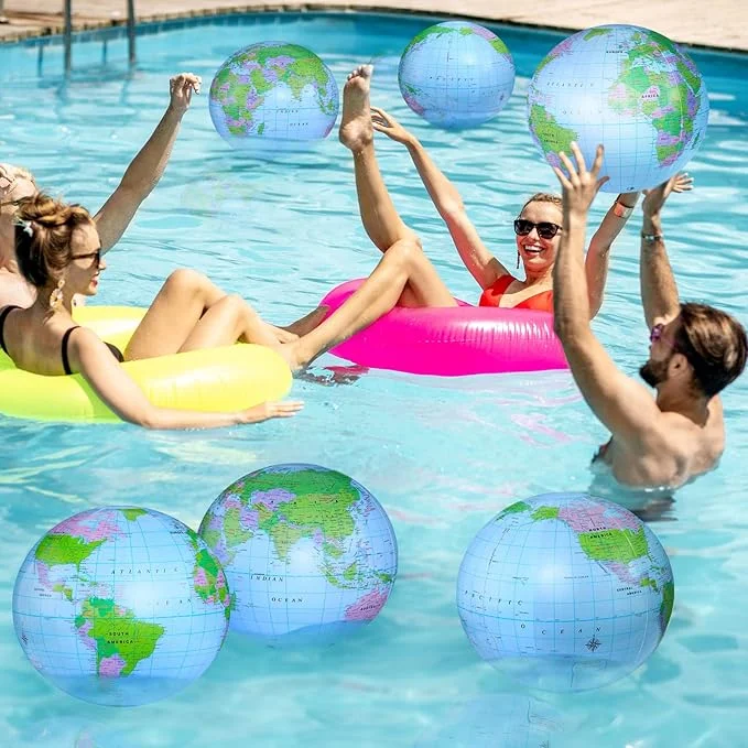 Inflatable World Globe Beach Balls Set | Sotiff 24-Pack 16″