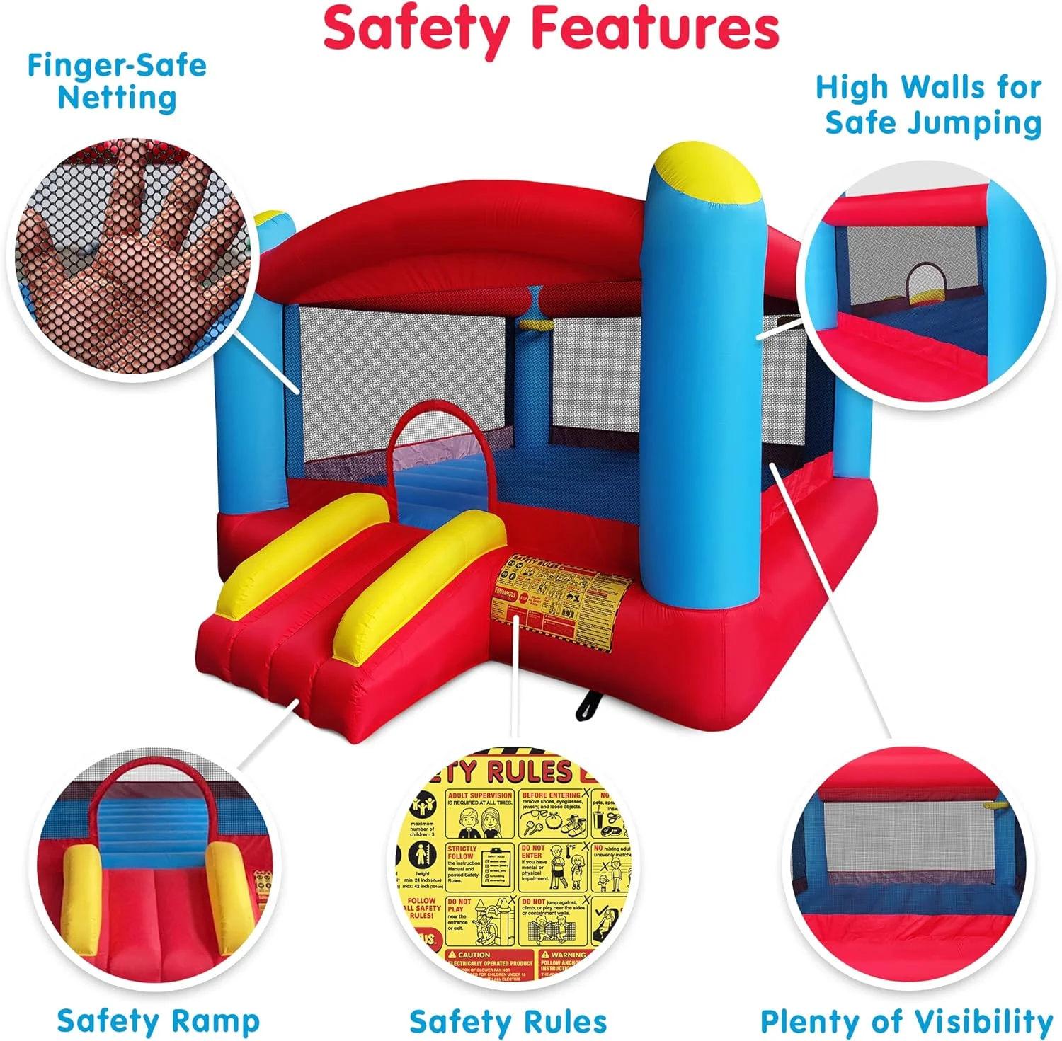 Funormous Giant Bounce House – Inflatable Castle with Hoops