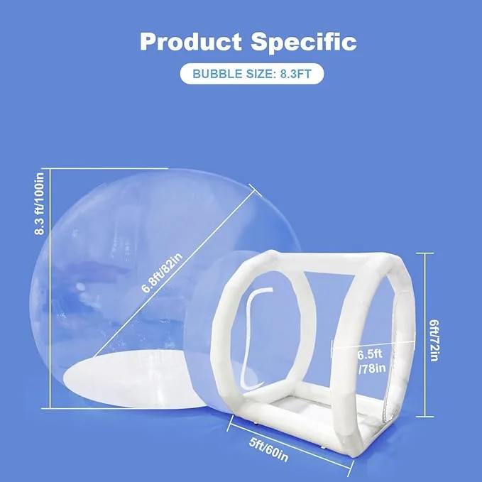 Inflatable PVC Bubble Dome Weatherproof Tent for Events | 10FT