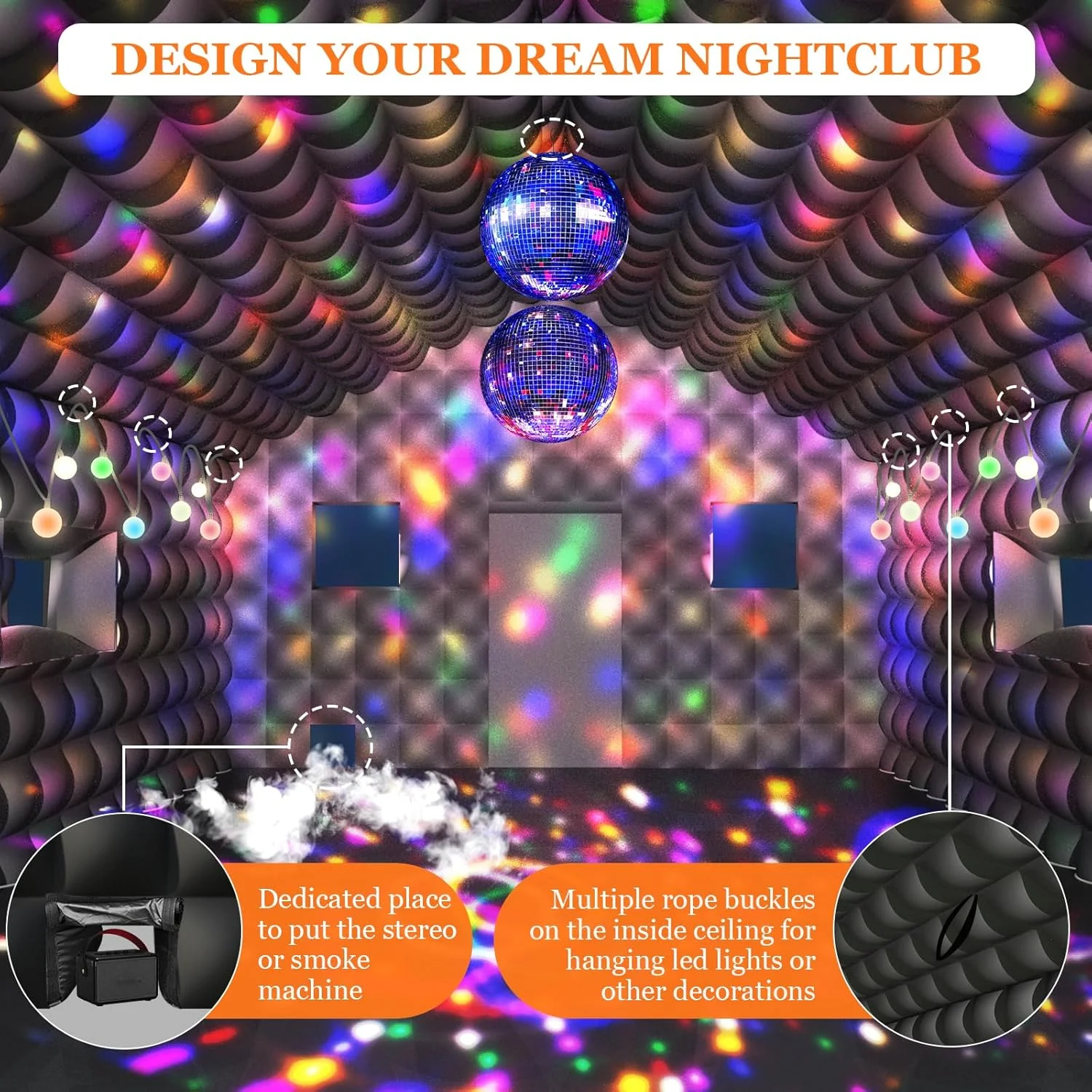 Inflatable Nightclub for Parties And Rentals | 20×16.8×12 FT