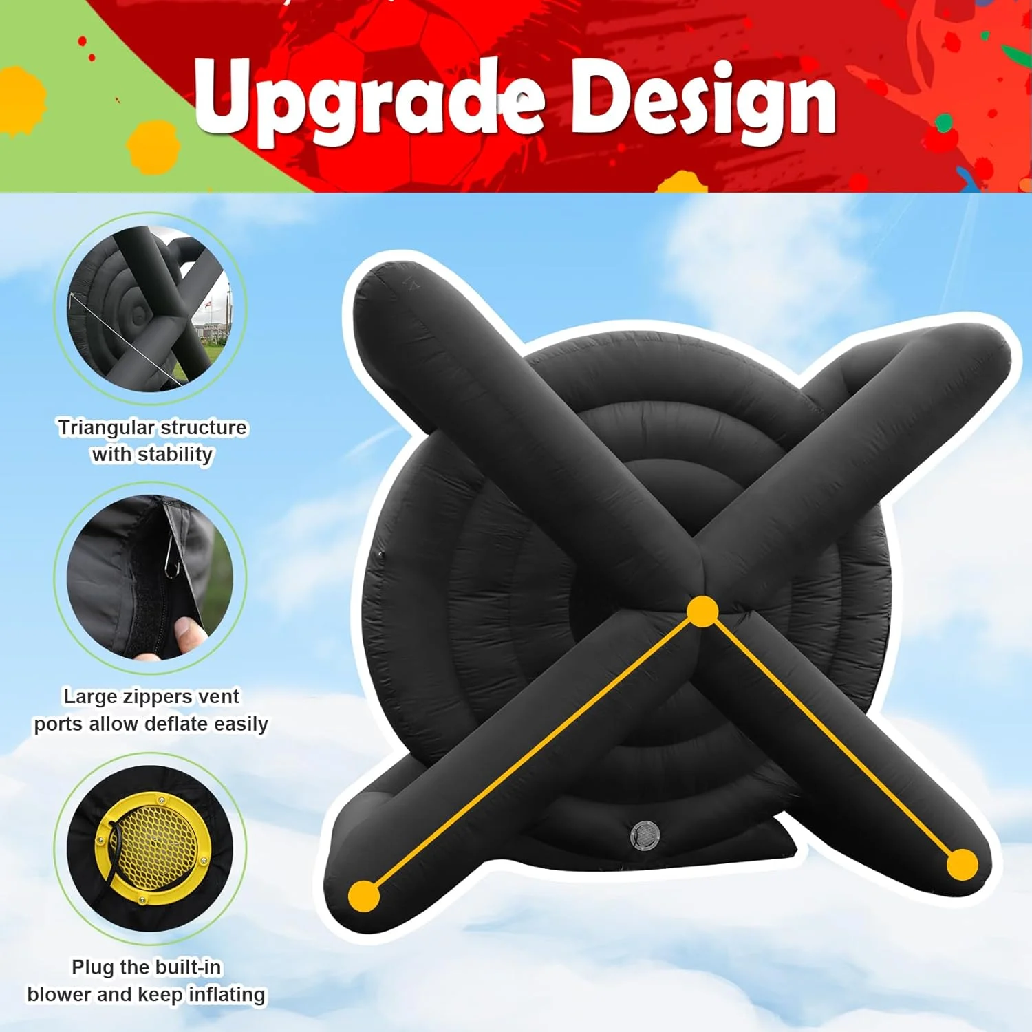 Inflatable Soccer Dartboard – Fun Outdoor Yard Game | 10FT