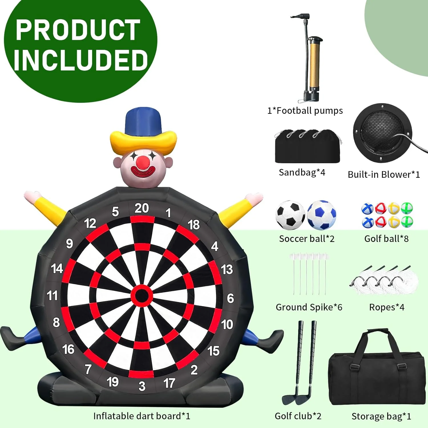 Inflatable Giant Soccer Darts with Pump and Blower | 14ft