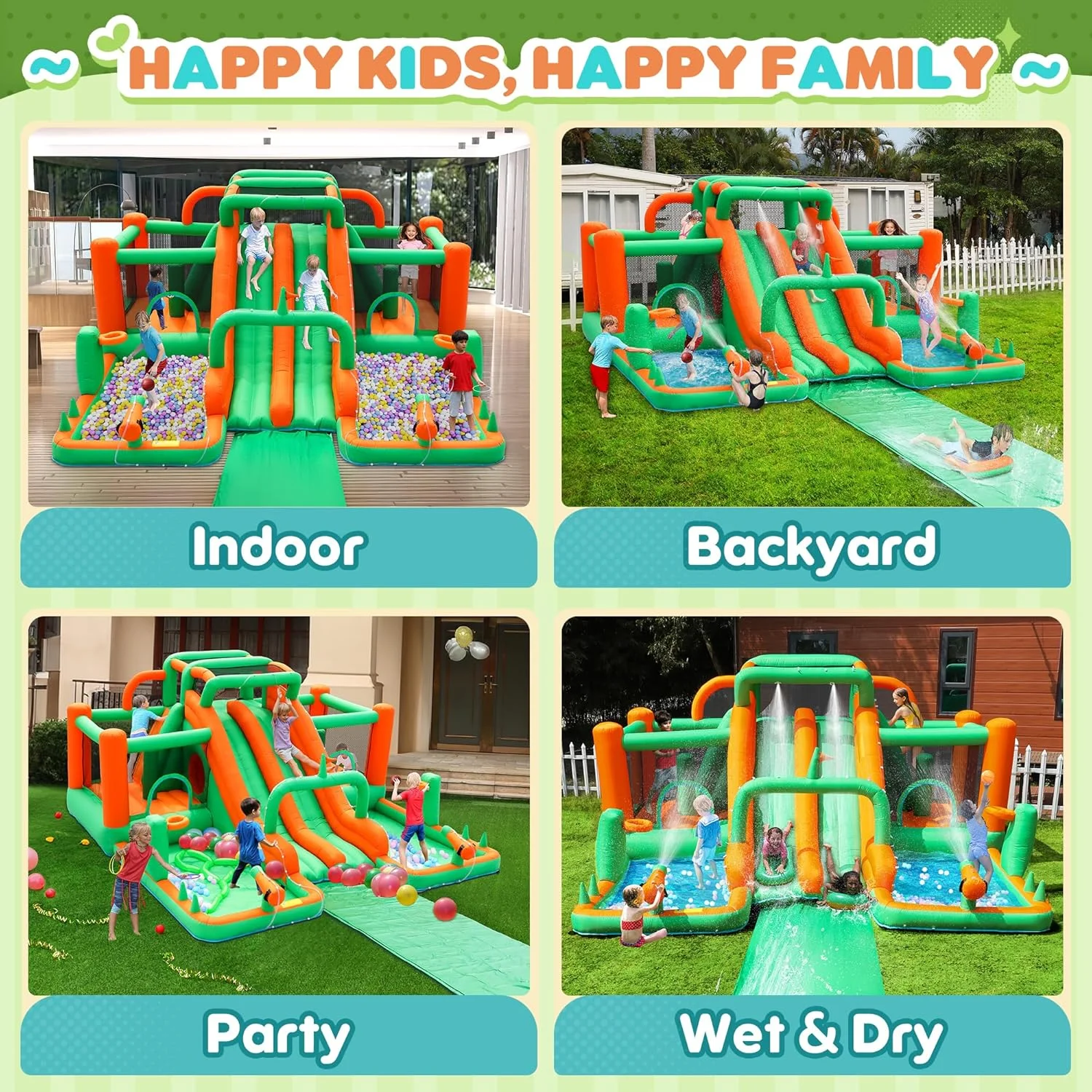 Inflatable Water Park for Kids: Waterslide Bounce House