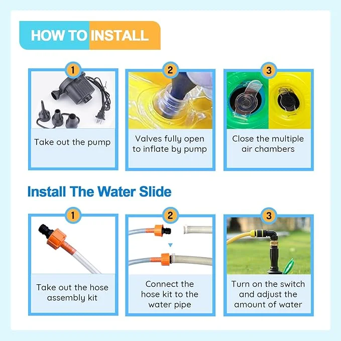 Inflatable Water Slide with Sprinkler Surf Riders | 15FT