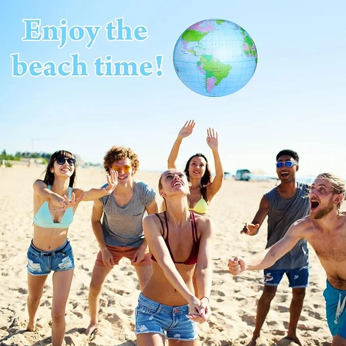 Inflatable World Globe Beach Balls Set | Sotiff 24-Pack 16″
