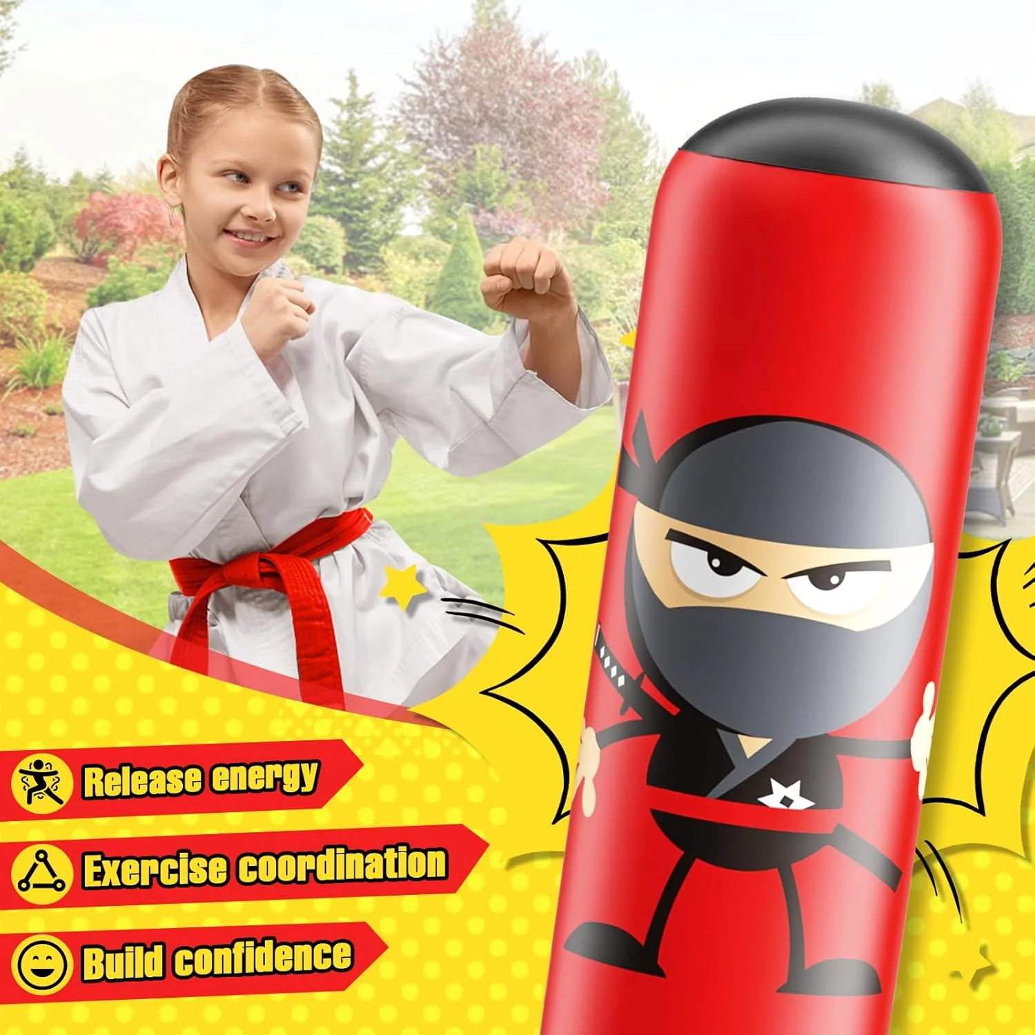 Inflatable Kids Punching Bag | Karate; Boxing Fun Gift