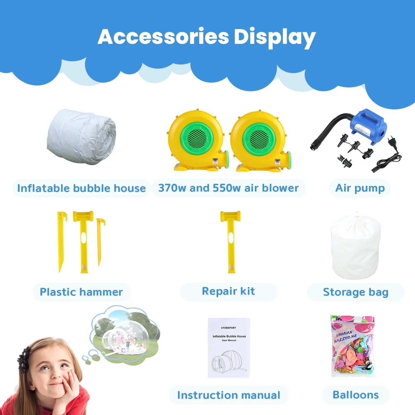 Inflatable Bubble House Dome Upgraded Air Duct System | 10FT