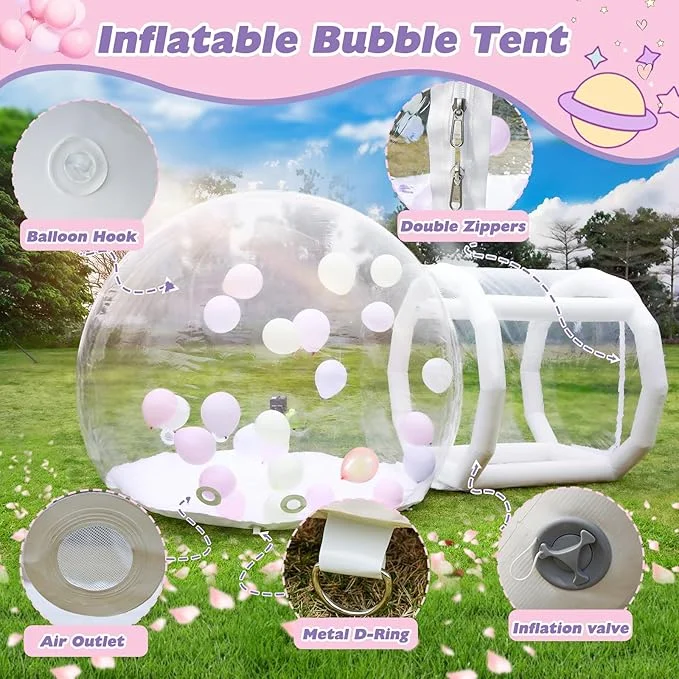 Clear Bubble House Dome with Blower Tunnel for Kids | 10FT