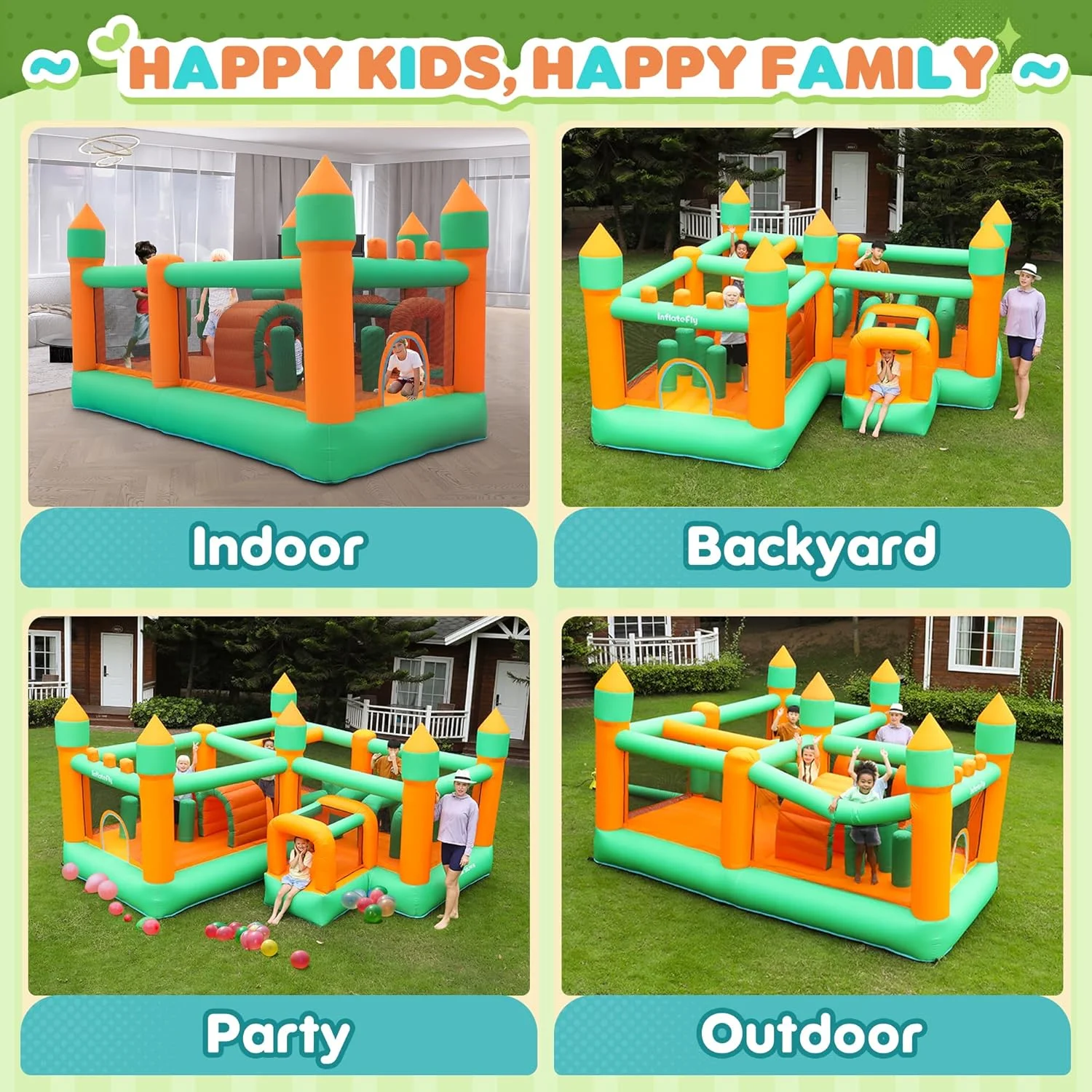 Kids Obstacle Bouncy Castle for Indoor | Outdoor Fun