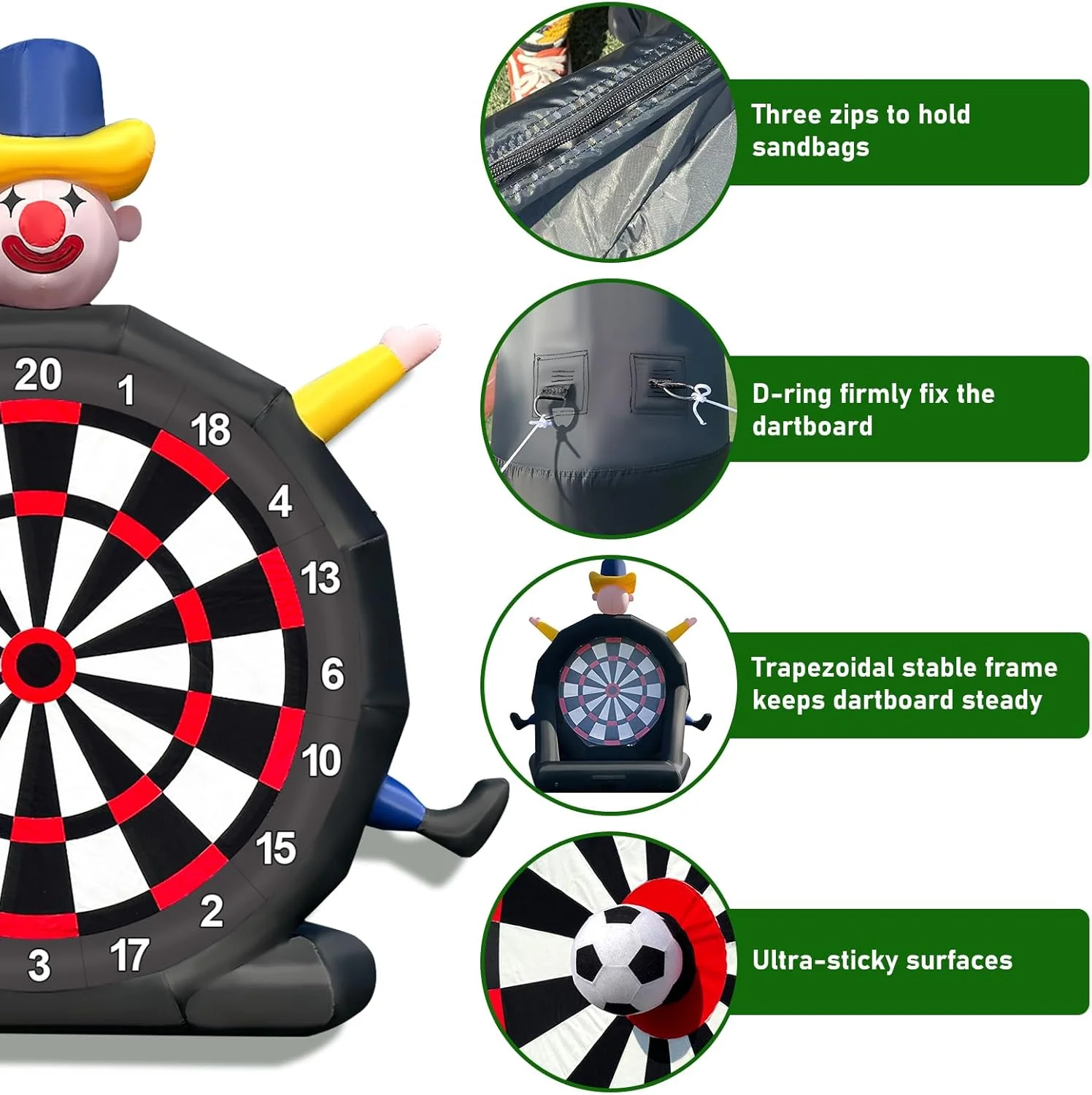 Inflatable Giant Soccer Darts with Pump and Blower | 14ft