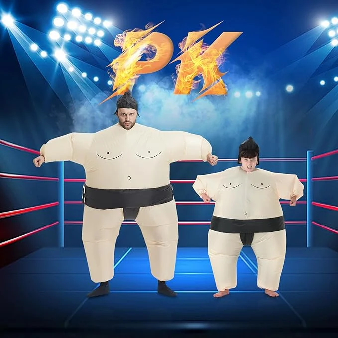 TOLOCO Sumo Wrestler Inflatable Costume – Adult Blow-Up Halloween Outfit