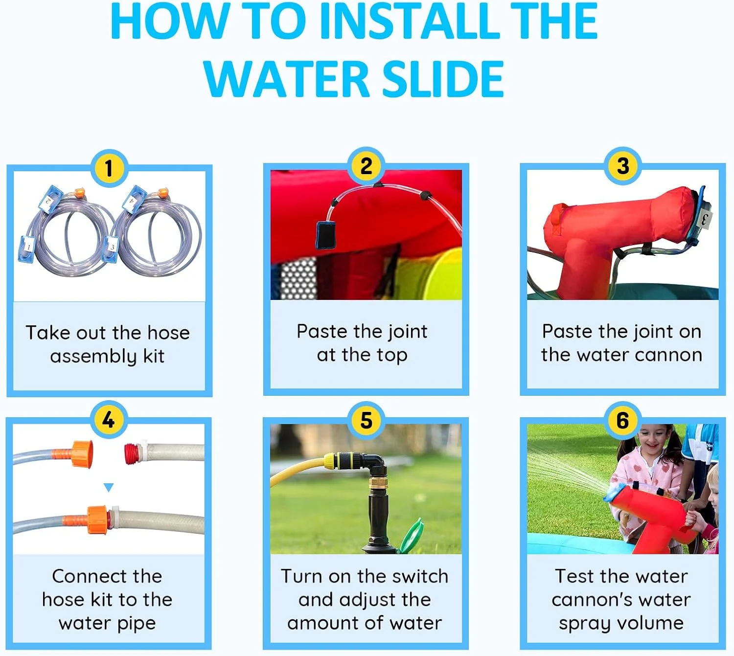 Water Slide Bounce House Park with Blower and Splash Pool