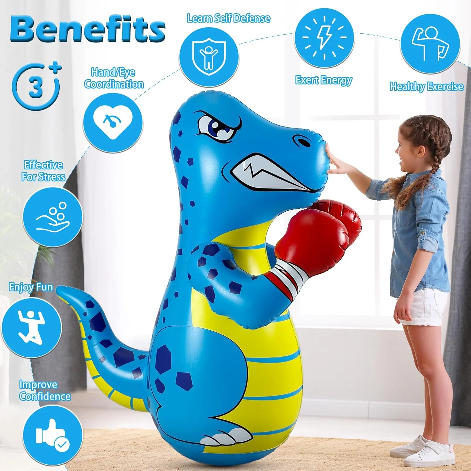 Inflatable Dinosaur Punching Bag – Fun Toy for Ages 3-8