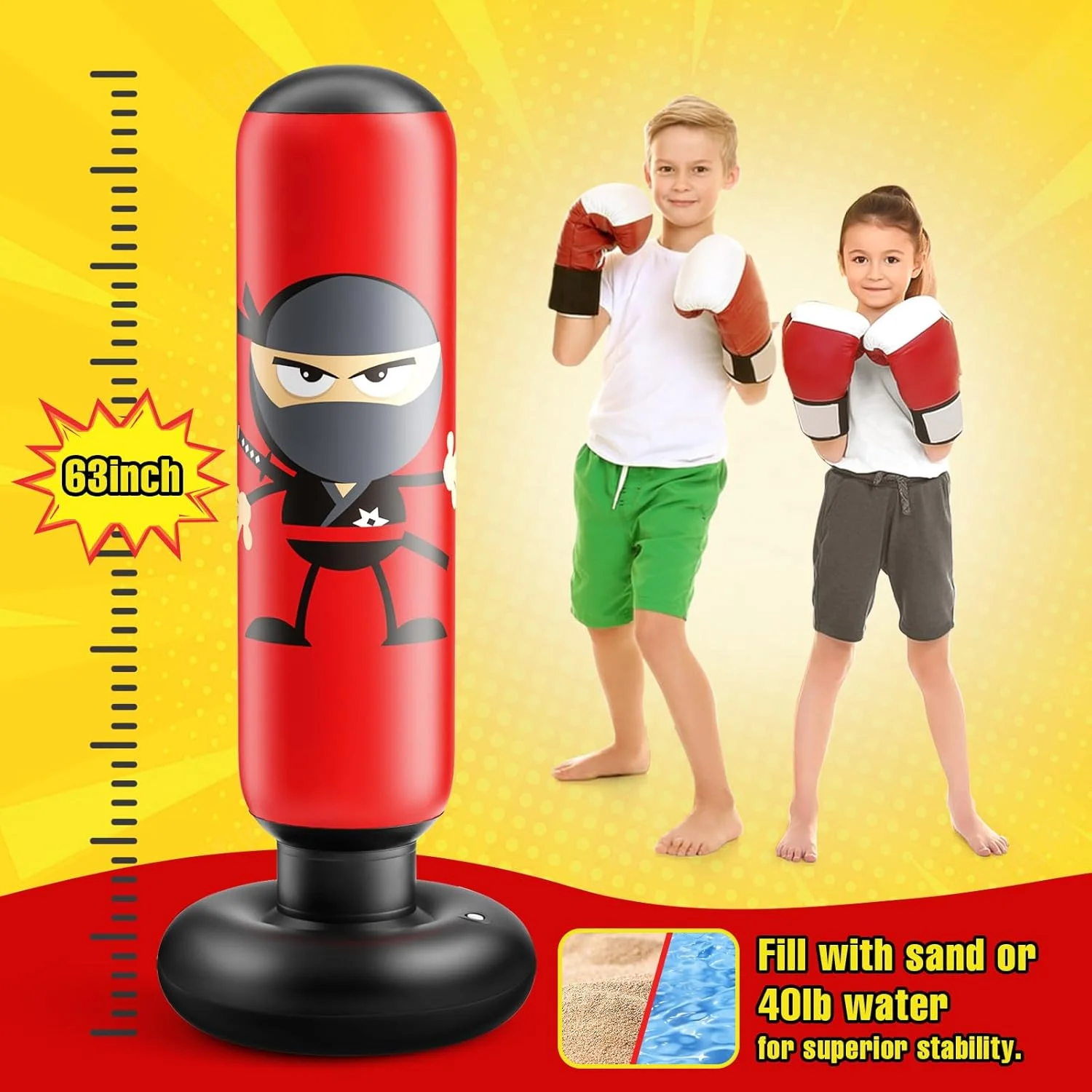 Inflatable Kids Punching Bag | Karate; Boxing Fun Gift
