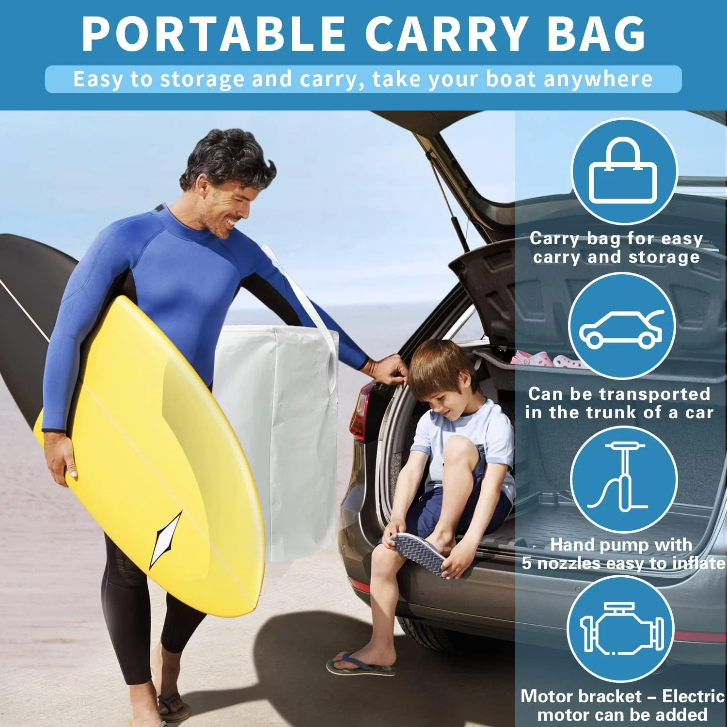 Inflatable 3 Person Fishing Kayak Raft Sport Boat | 10 ft