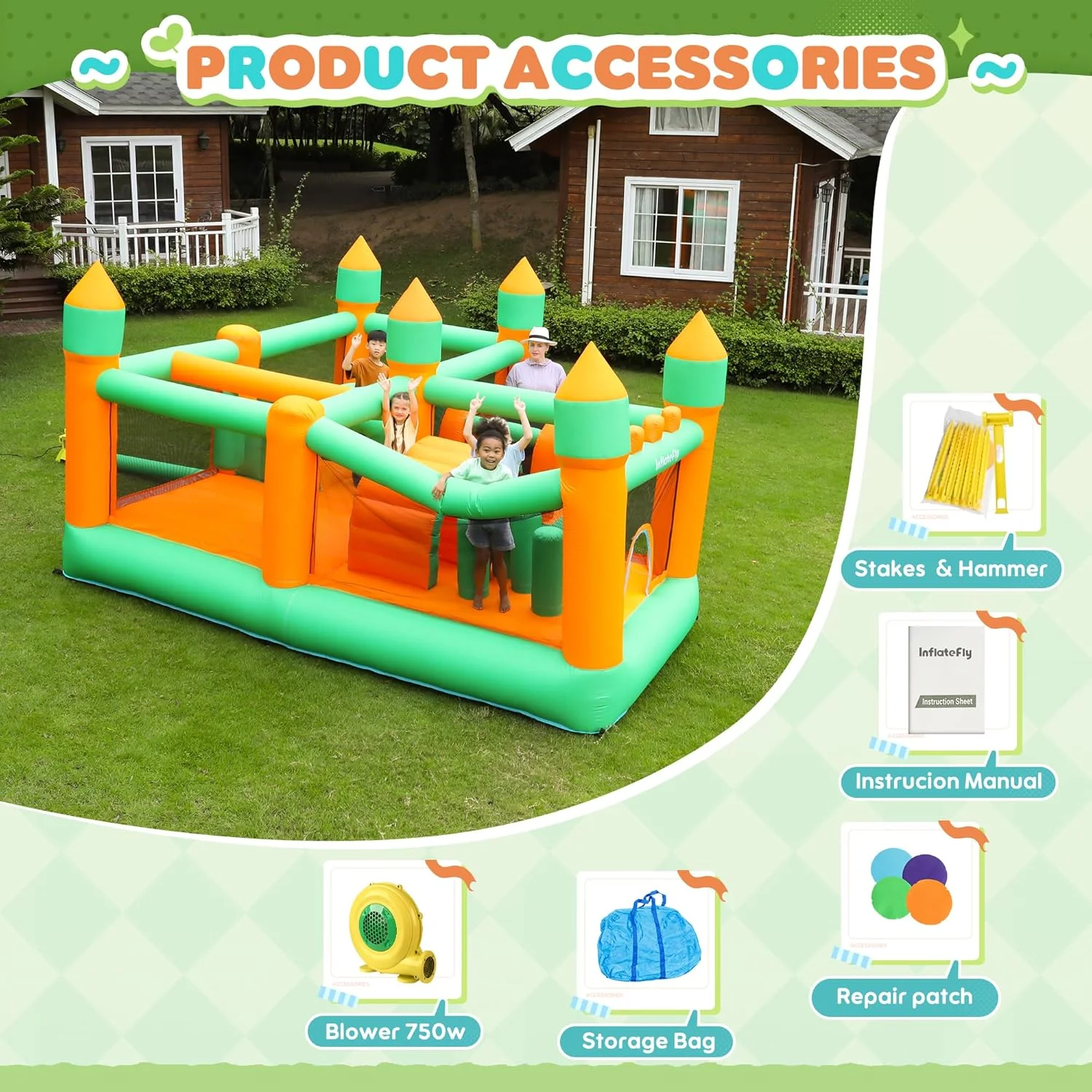 Kids Obstacle Bouncy Castle for Indoor | Outdoor Fun