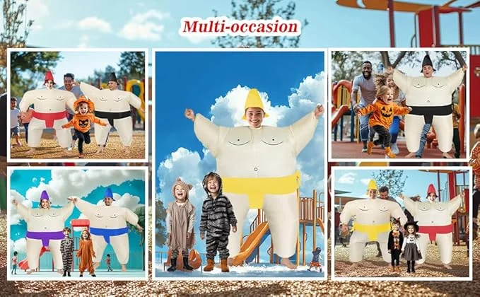 Funny Inflatable Sumo Wrestler Costume for Adults – Halloween/Birthday / 5-Pack