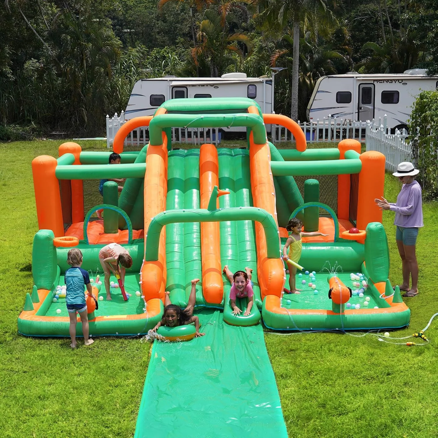 Inflatable Water Park for Kids: Waterslide Bounce House