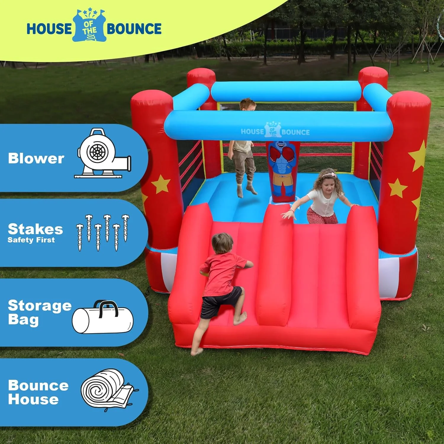 Kids Boxing Ring Bounce House – Inflatable Play Castle