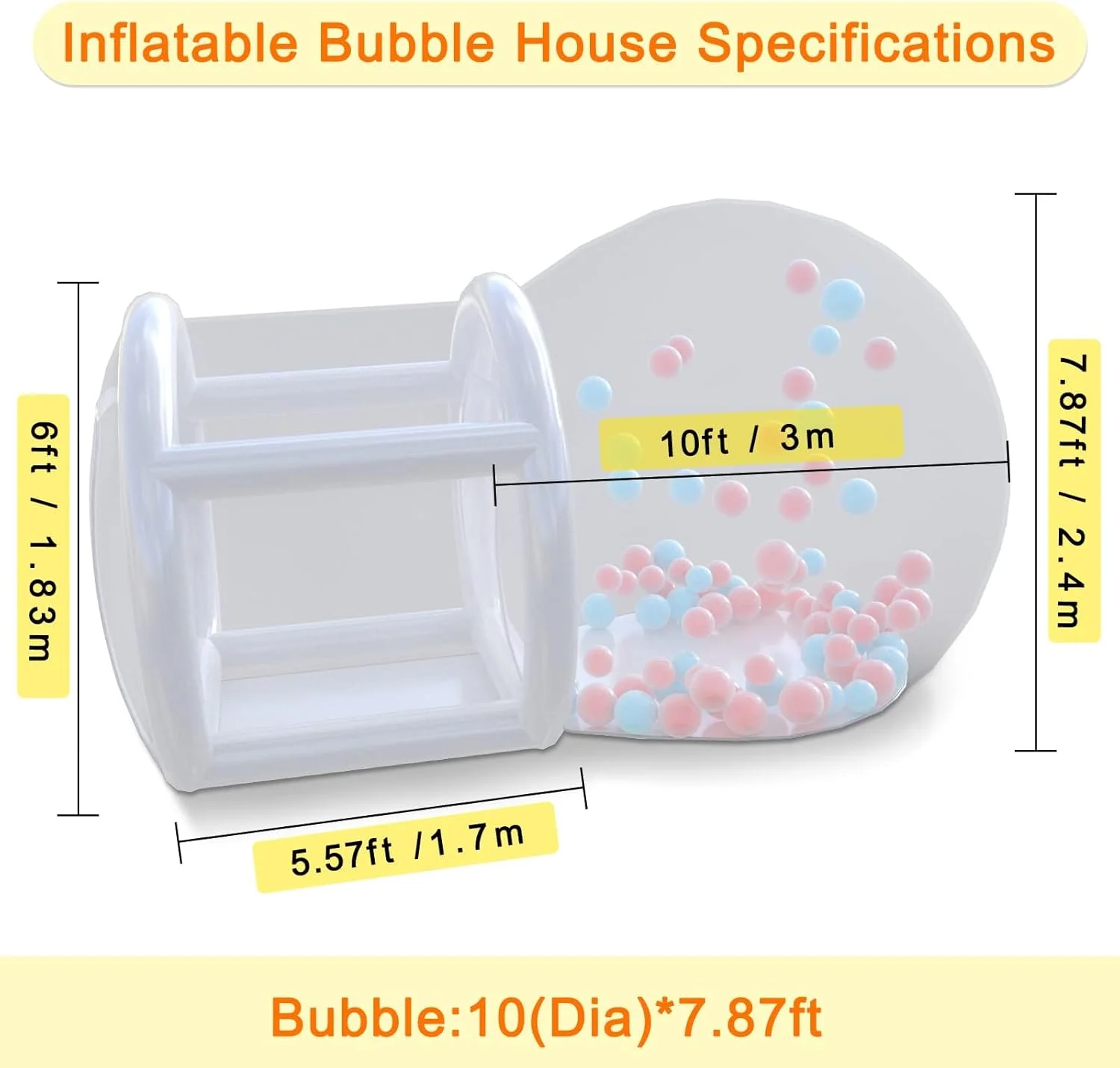 PVC Bubble Tent Clear Dome House for Parties & Events|10FT