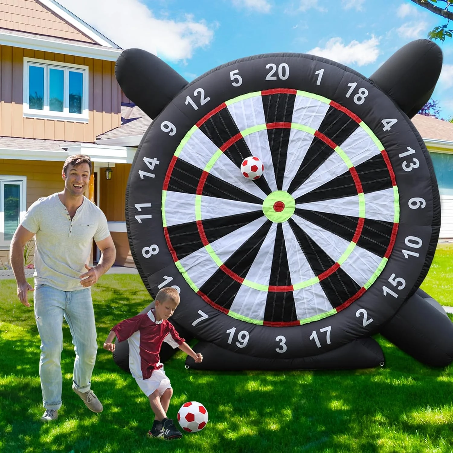 Inflatable Soccer Dartboard – Fun Outdoor Yard Game | 10FT
